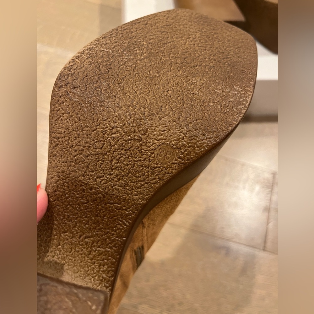 Brown Suede Platform Ankle Boots - Picture 3 of 5